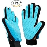 2PCS Pet Bürste Handschuh, Haustier Grooming Bürsten Fellpflege Handschuh für Hundekatze Pflegenbürste Tierhaar-Handschuh Fingerhandschuhe Bürste Haarentferner Fellpflege Handschuh