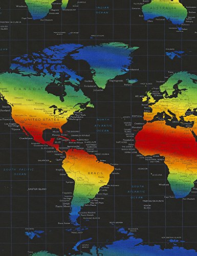 1 Meter World Map 100% Cotton Quilting Fabric C5121 - Timeless Treasures