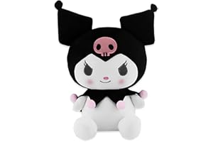BJPERFMS Peluche Kuromi, Muñeco Kuromi, 25CM Plush Doll Kuromi, Juguete de Peluche Kuromi, Figura De Peluche Kuromi, Coleccion Peluches Kuromi, Cumpleaños Regalos Kuromi, para Adultos y Niños (Negro)