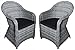 Produktbild KMH®, 2er Set Polyrattan Gartensessel inklusive Sitzkissen (grau) (#106154)