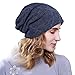 Produktbild Hicool Beanie Mütze Strickmütze Slouch Long Jersey Warm Leicht Verdickt Gestrickte Wintermütze für Herbst Winter im Feinstrick Unisex für Damen und Herren (Blau)