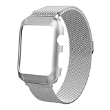 TiMOVO Apple Watch 42mm Series 1 / 2 / 3 Armband, Milanaise Edelstahl Replacement Wrist Band Strap Watchband Uhrband Uhrenarmband Erstatzband mit Magnet-Verschluss und Metallschließe für Apple Watch 42mm Series 1 / 2 / 3, 155mm-230mm (6.1inch – 9.0 inch) - Silber