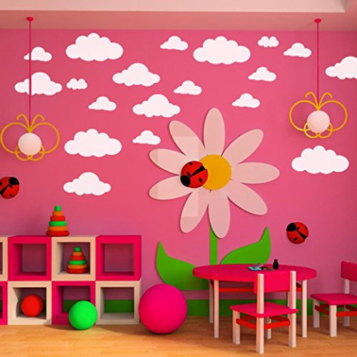 Saingace Wandaufkleber Wandtattoo Wandsticker,31pcs / set DIY große Wolken 4-10 Zoll-Wand-Aufkleber-entfernbare Vinylwand-Abziehbild-Kinderhaus-Ausgangsdekoration-Kunst - 3
