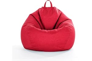 CHICKWING Chickwin Highback Bean Bag Large Bean Bags Chair for Indoor Outdoor Living Room, Adult Kids Comfortable Gaming Chair Home Garden Bean Bag without Filling (Red,XL-100x120cm)