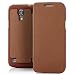 Produktbild Saxonia Samsung Galaxy S4 Mini Hülle Täsche Flip Case Schutzhülle Handytasche mit Klappverschluss Braun