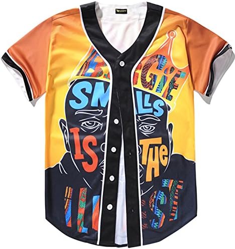 Pizoff Short Sleeve Arc Bottom Baseball Team Jersey 3D All Over Cartoon King of Hip Hop Print Basketball Shirt Y1724-59-L