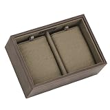 Stackers Herren Casual Armbanduhr Braun Mini mit Khaki Leinenfutter