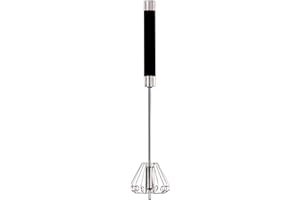 Piranha Whizzy Whisk | Stainless Steel Hand Push Whisk | Semi-Automatic Egg Beater As seen on TV| Portable Baking, Mixing & Whipping Tool | Easy Clean Kitchen Gadget for Effortless Cooking (Black)