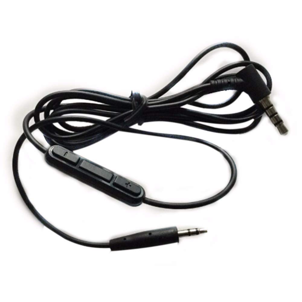 Eatech 2.5 mm Male to Male 3.5 mm Aux Audio Music Earphone Extension Replacement Cable with Microphone Volume Control for Bose On-Ear 2 OE2 OE2i QC25 Headphone (1.5 Meters / 150 cm) - Black