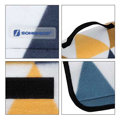 Songmics 200 x 200 cm XXL Picknickdecke Fleece wärmeisoliert wasserdicht mit Tragegriff GCM76S - 4