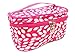 Small Large Cosmetic Retro Make Up Bag Case Women Teens Mirror Storage Travel Toiletry Wash Beauty Ladies Women (Small, Pink With White Petals)