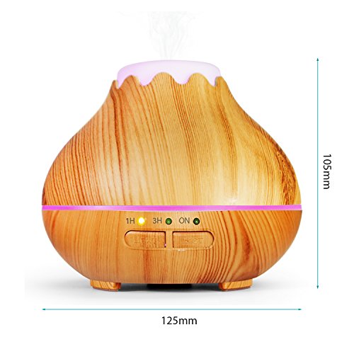 Aroma Diffuser, MaxTronic 150ML Ultraschall Öl Diffusor Holzmaserung Luftbefeuchter Duftzerstäuber Humidifier Aromatherapie Diffusor mit 7 Farben LED Licht und Abschaltautomatik für Babies Kinderzimmer Haus, Wohnzimmer, Schlafzimmer, Büro, Yoga, Spa, Raum - 2