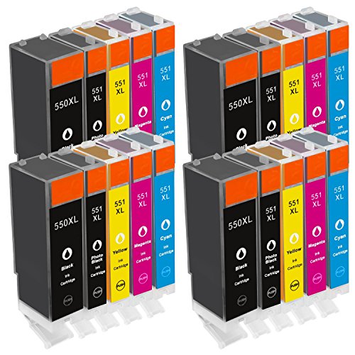 20x Tito-Express PlatinumSerie Tintenpatrone XXL kompatibel zu Canon PGI-550 XL & CLI-551 XL - 2