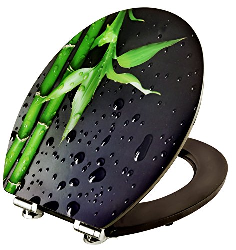 Cornat KSDSC304 Art of Acryl WC-Sitz, Hochglanz-Acryloberfläche, Holzkern, Klavier schwarz - 2