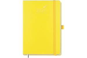 BEZEND Kalendarz 2024, kalendarz książkowy A5, twarda okładka [cytryna], terminarz na rok 2024, planer tygodniowy z certyfikatem FSC® papierem o gramaturze 80 g/m², terminarz na rok 2024, terminarz z