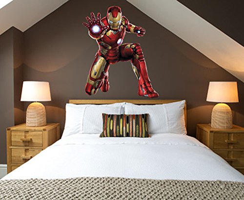 Ironman Marvel Avengers Kinder Wandaufkleber Wandüber Wall Art Wand Tattoo Customise4U™ (ironman kneeling 35cm) - 2