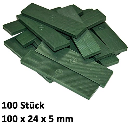 600 x Kunststoff Verglasungsklötze Set Glasklötze Unterleger 100x24x 1, 2, 3, 4, 5, 6 mm Distanzklötze Trageklötze Abstandshalter - 6