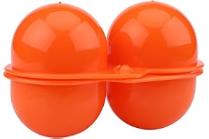 PLPLAAOO Simpatico Portauovo Portatile Contenitore Comodo Contenitore Porta Uova Contenitore Uova di Plastica per Escursioni,Pieghevole Scatola Uova 2 Griglie, Viaggi e Campeggio, Blue ,Arancione(arancia)