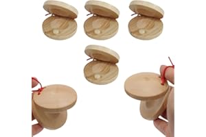 EBHO 4 Stück Fingerkastagnetten,Kastagnetten Aus Holz, Kastagnetten,Fingerfußbretter,Hölzerner Rhythmusklöppel Musik Perkussionsinstrument Spielzeug