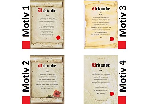 Urkunde Abschied Kindergarten Kita persönliche Geschenk Karte für Erzieherin Pergament div. A4 Papier Motive - 6