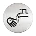 Produktbild Durable 490223 Türschild Picto rund (Hände waschen, 83 mm metallic, silber