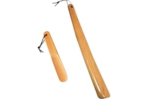 Milai 2-pack Schuhanzieher - Holz Schuhanzieher Schuhlöffel mit hängendem Seil,Holz Schuhlöffel Buche Schuhanzieher shoe horn für Mann Frauen Kinder Senioren(Kräftiges Holz)
