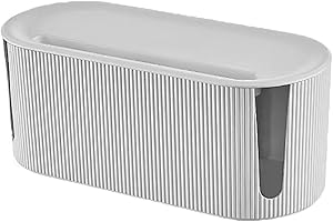 YULIAO Wire Storage Box, Scatola Portacavi, Come Nascondere Prese e Fili Tutto per Casa, Scatola Organizer per Cavi da Scrivania, Coprifili tv a Muro, Porta Cavi Scrivania (bianco)
