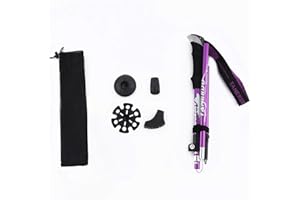 KWNRAOR Trekking Pole, Collapsible Hiking Pole Stick with Quick Lock System 7075 Aluminum EVA Grip Handle for Men and Women