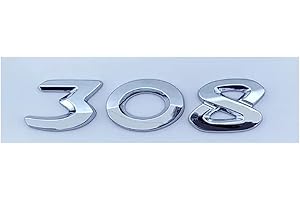 NIBOTT 3D ABS Chrome Noir Coffre De Voiture Badge Decal Fit for Peugeot 206 207 301 307 308 408 508 Logo Emblème Lettres Numéro Autocollant Accessoires (Color : Chrome 308 New)