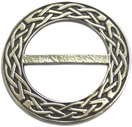 Medium Celtic Knot Pewter Scarf Sash Plaid Ring