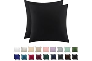 RUIKASI Poszewka na poduszkę 80 x 80 cm, czarna, zestaw 2 sztuk – Oeko Tex poszewka na poduszkę 80 x 80 cm, z zamkiem błyskawicznym, z mikrofibry, poszewka na poduszkę, dwupak