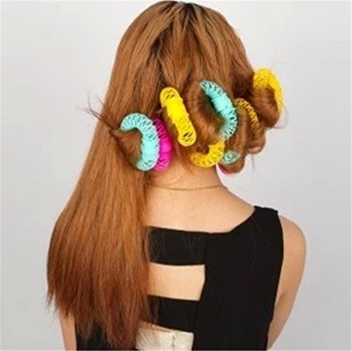 Lockenwickler,DIY Bunte Curler Roller Lockenwickler -große Wickler,Magie Doughnut Donut Sticks Rollers Kreis Spiral-Plastikhaar Rolle Ringlets Welle Friseurpflege Frisur Maker DIY Haar-Styling-Werkzeug,6 Stück - 2
