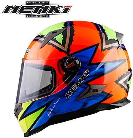 PinkDreamland Motorcycle full face helmet E.C.E certification - Full face motocross helmet Cromwell helmet anti-fog and anti-glare mirror modular flip helmet (M, L, XL, XXL),XL