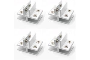 Set mit 4 NUZAMAS T-Form-Glasklemmen, Glas-zu-Glas-Halter, Anschlussklemme für Glas an 3 Seiten, Dusche, Tische, Platten, Klemmung 10-12 mm