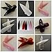 50 x Top Quality False long length Full Coverage Extreme Stiletto Point Tip French false nails, 10 different sizes (5 of each size) & small glue by Fat-Catz-copy-catz (50x Pointed Black Nails)