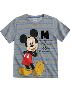 Mickey Mouse Kollektion 2017 T-Shirt 92 98 104 110 116 122 128 Kurz Jungen Sommer Neu Maus Disney Blau-Grau