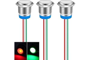 Gebildet Zweifarbige (Grün & Rot) 16mm (0,63 Zoll) Energiespar-Kontrollleuchte, 16mm 2-farbige LED-Leuchte 12V/24V/20mA Panel-Montageleuchte für Auto, LKW, Boot, Autoteil (3er-Pack)