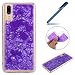 Produktbild Hülle für Huawei P20, Schutzhülle für Huawei P20, Ysimee Kreative TPU Silikonhülle Schutzhülle Weich Cover Schutzhülle Cover Protector von Scratch,Abstößt,Staub für Huawei P20 Stoßfest Gummi Bumper Cover Shell Haut Sparkle Shine Case Soft Gel Silikonhülle für Huawei P20 + 1 x Blau Stylus Pen, Lila