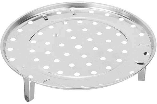 Ånghållare i rostfritt stål Ångställ runt ångbrickainsats för krukor, kokkärl, krukor med stödfötter -Silver (L)