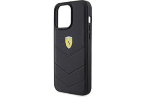CG MOBILE Ferrari FEHCP15LRDUK - Custodia rigida per iPhone 15 Pro 6.1", con logo in metallo, colore: Nero