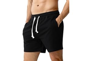 Casey Kevin Pantaloncini Palestra Uomo Cotone con Tasche a Cerniera Running Pantaloni Corti Estivi Sportivi Corsa Gym Trekking Estivi Bodybuilding Shorts Basket Tennis Calcio Pallavolo Shortpad