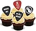 Produktbild Rock auf Gitarre Plectrum Mix - 12 essbare hochwertige stehende Waffeln Karte Kuchen Toppers Dekorationen, Rock On Guitar Plectrum Mix - 12 Edible Stand Up Premium Wafer Card Cake Toppers Decorations