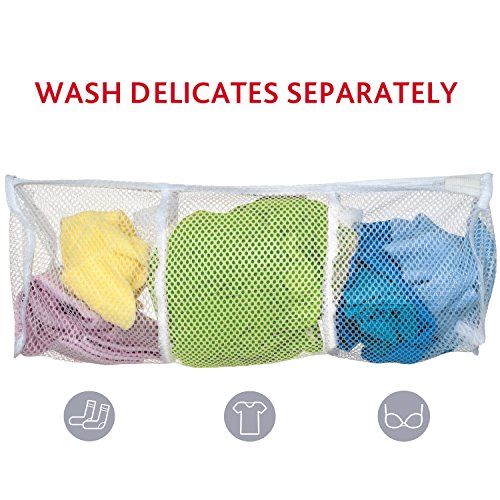 Preisvergleich Produktbild ArtMoon System Waschbeutel für Waschmaschine mit 3 Fächern, Reißverschluss, Polyester
