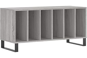 vidaXL Mobile Porta Dischi Grigio Sonoma 100x38x48cm Legno Multistrato