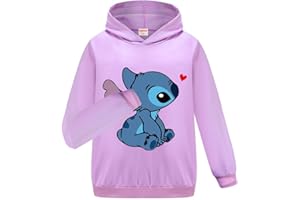 OAIXIUR Girls Casual Sweatshirts Kids Blue Cat Printing Hoodies Long Sleeve Hooded Tops