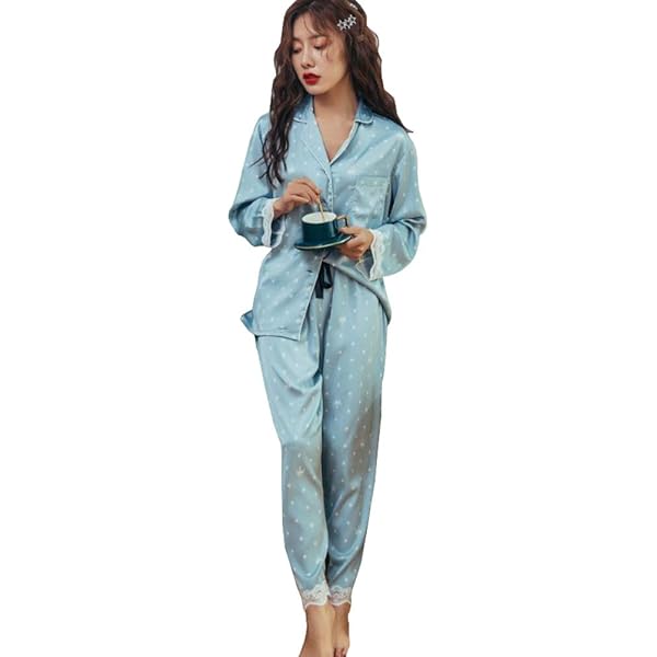 Vestaglia Di Seta Rosa Con Piume Set Pigiama Da Donna Alto Morbido Abito Di Seta Leggero Indumenti Da Notte Per Signore Da Sposa A Maniche Lunghe Set Pigiama Da Donna In Raso - Foto 13