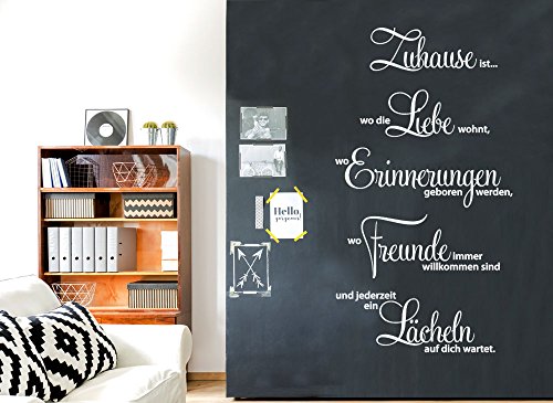 Grandora® W1124 Wandtattoo Spruch Zuhause ist wo die Liebe wohnt.. schwarz 58 x 107 cm - 2