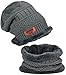 Produktbild Wilhelm Sell® 2 in 1 Wintermütze und Schal Kombi in Grau mit weichem und wärme speichernden Innenfutter aus Fleece, Unisex, Standardgröße