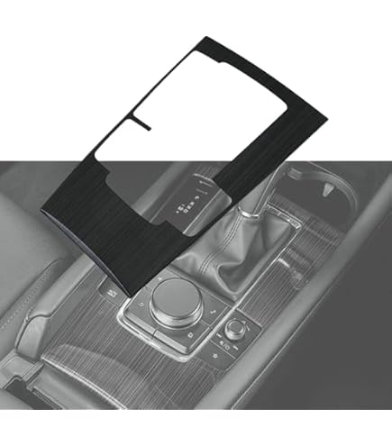 Garniture Panneau Boîte Vitesse Noir Titane Pour Mazda 3 Berline 2019-2023 - Acier, Adhésif 3M | Décoration Intérieur Voiture