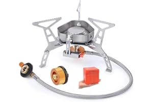 UOCAI Gazowa kuchenka kempingowa, 3500 W, składana, z zapłonem piezoelektrycznym i pudełkiem do przechowywania, na kemping, piknik